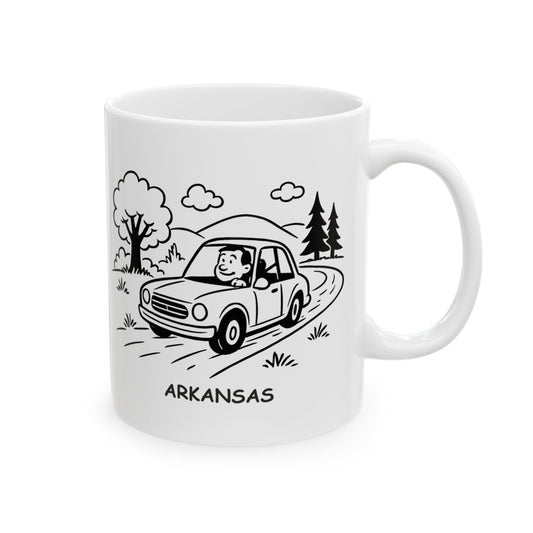 "In Arkansas, it’s not the destination, it’s the backroads you take to get there." Ceramic Mug - 13346