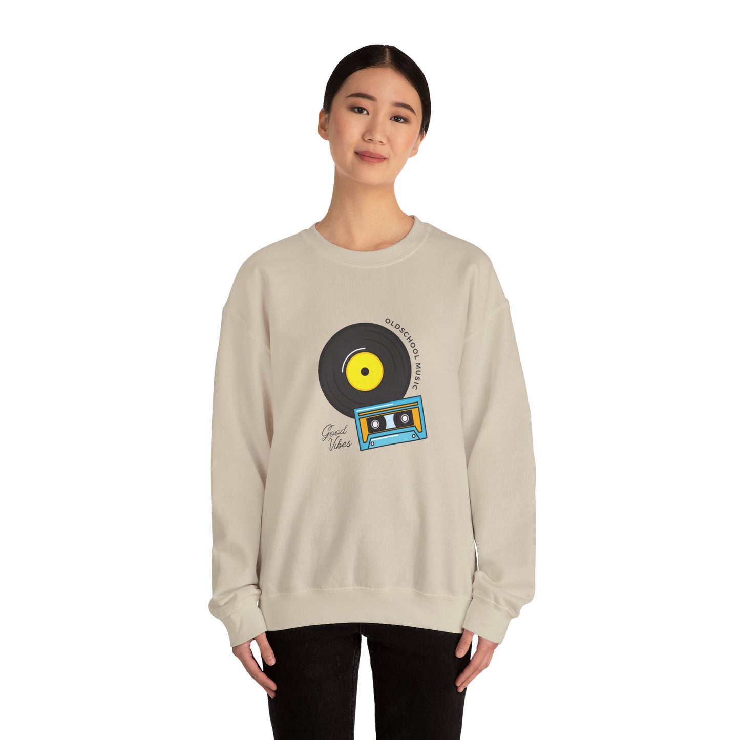 Record & Cassette, Old School Music - Unisex Heavy Blend™ Crewneck Sweatshirt - 11273