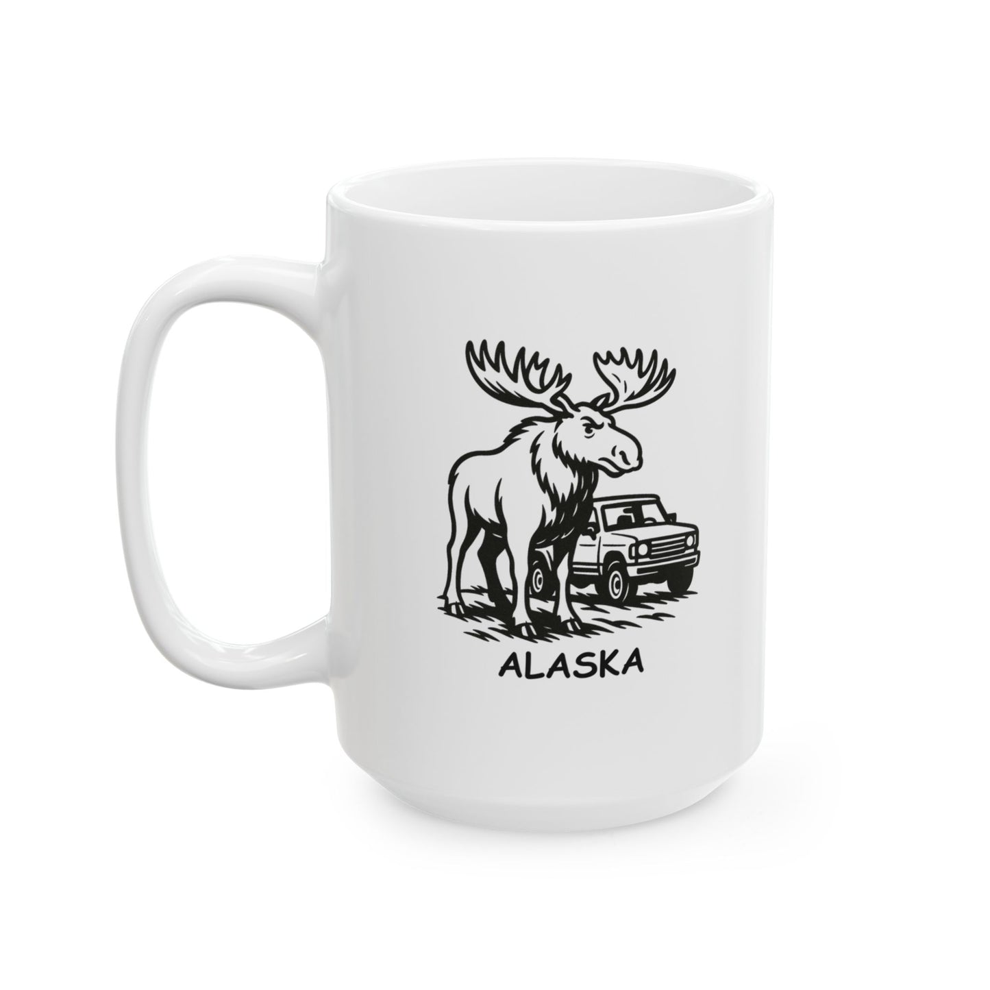 "Alaska: Where the moose are bigger than your truck." Ceramic Mug, 11/15oz - 12975