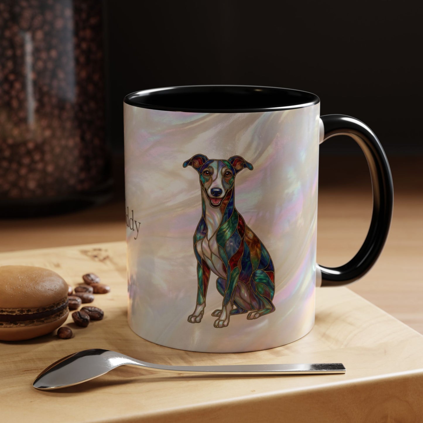 Whippet Accent Coffee Mug – Stained Glass Design 11/15oz - 14652