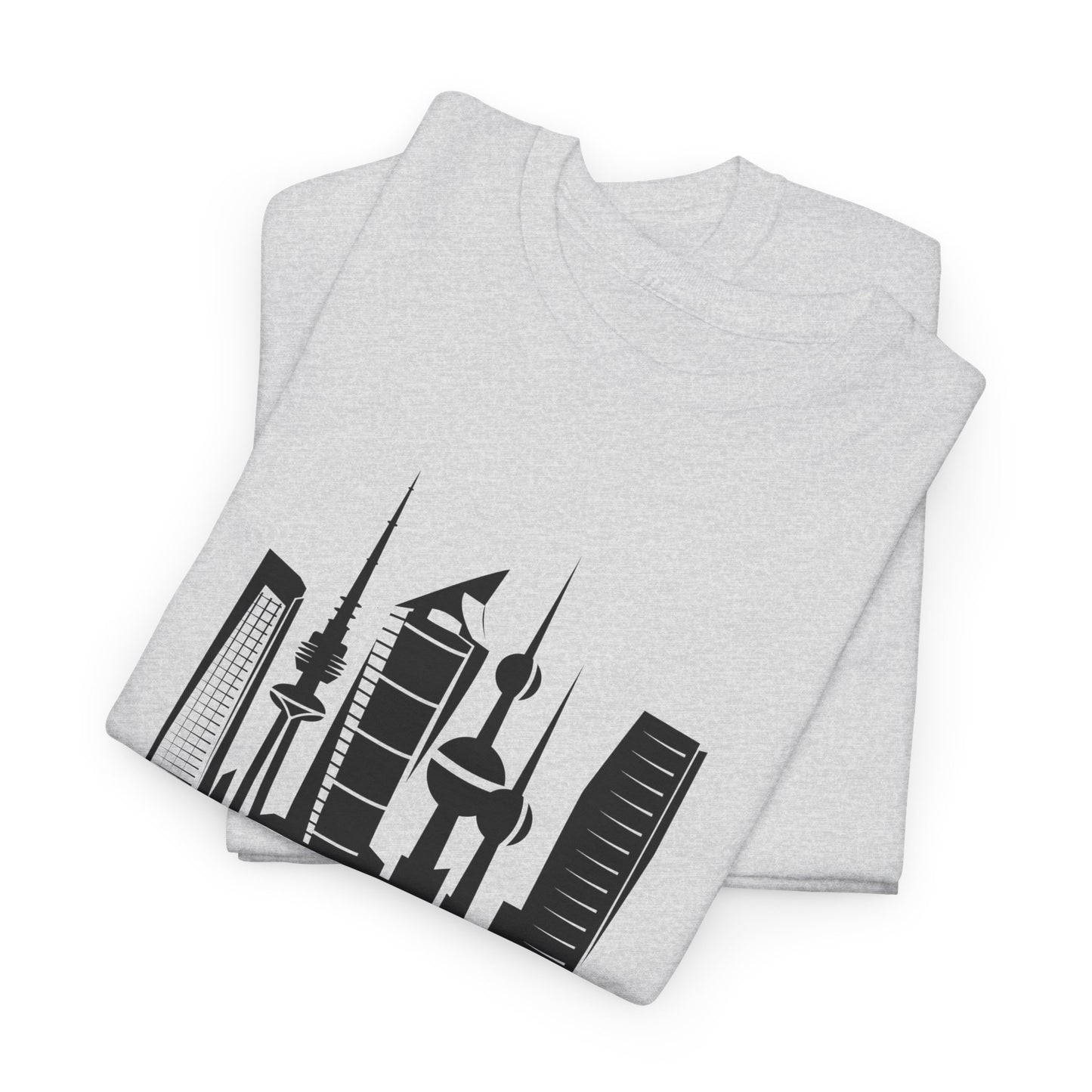 Kuwait City Graphic Unisex Heavy Cotton Tee - Urban Skyline Shirt - 12262