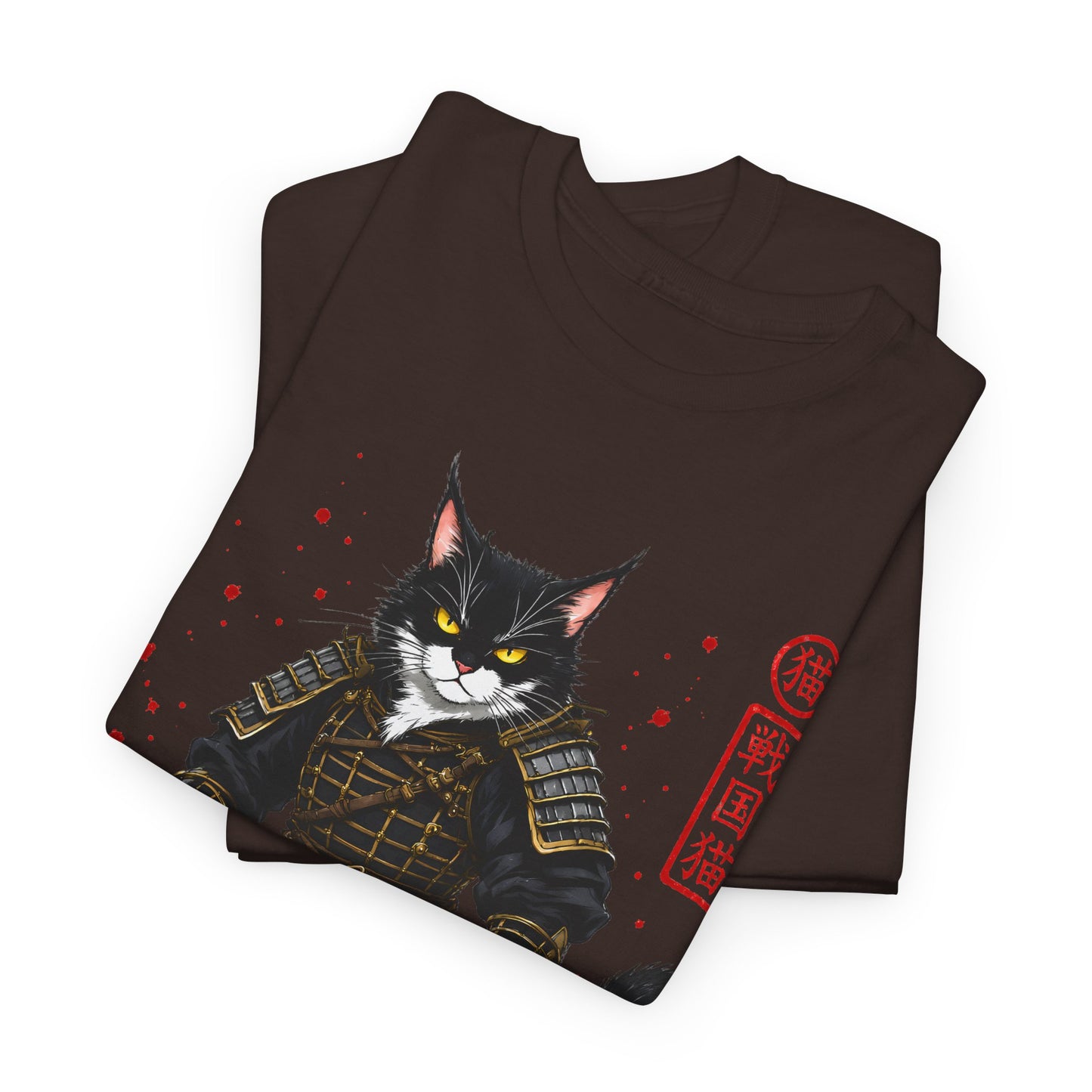 Samurai Cat T-Shirt – Japanese Warrior Cat Graphic Tee, Anime Samurai Cat Shirt, Japanese Streetwear Gift - 14913