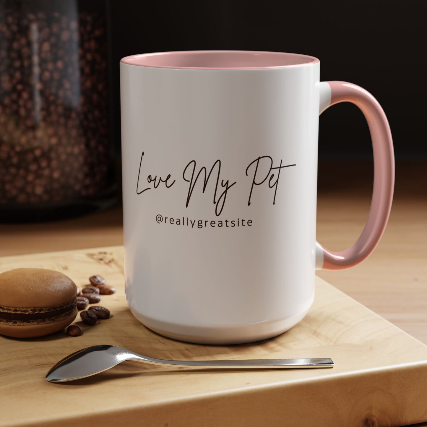 Love My Pet, Name, Customizable - Accent Coffee Mug (11, 15oz) - 11014