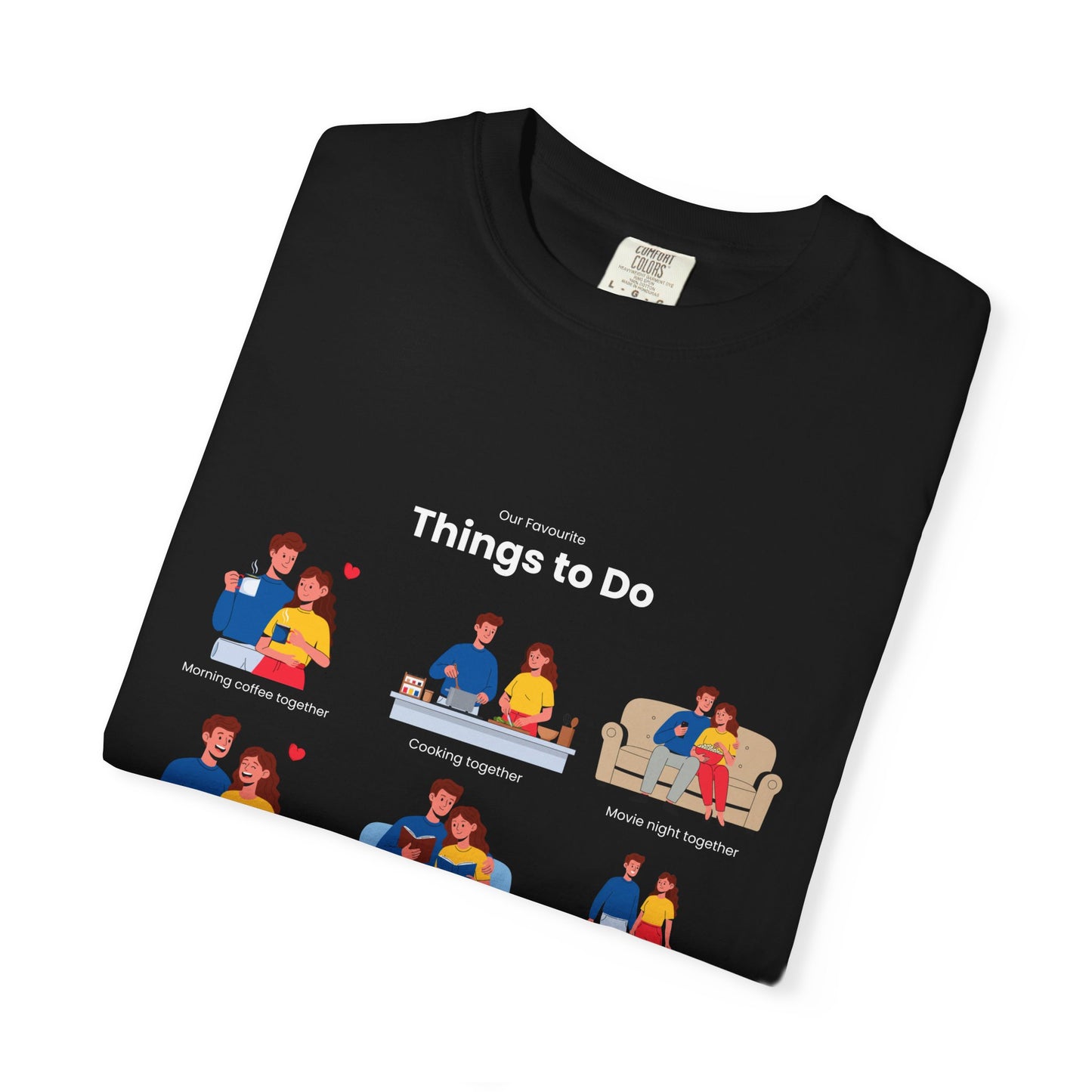 Our Favourite Things to Do Together – Personalised Valentine’s Illustration T-Shirt Gift - 14722