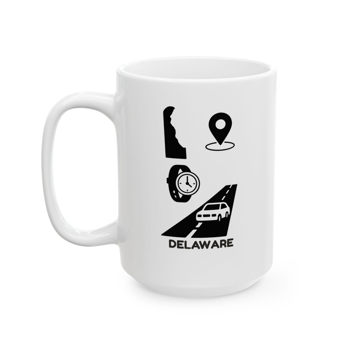 In Delaware, we measure distance in minutes, not miles." Commuter Ceramic Mug - 14181