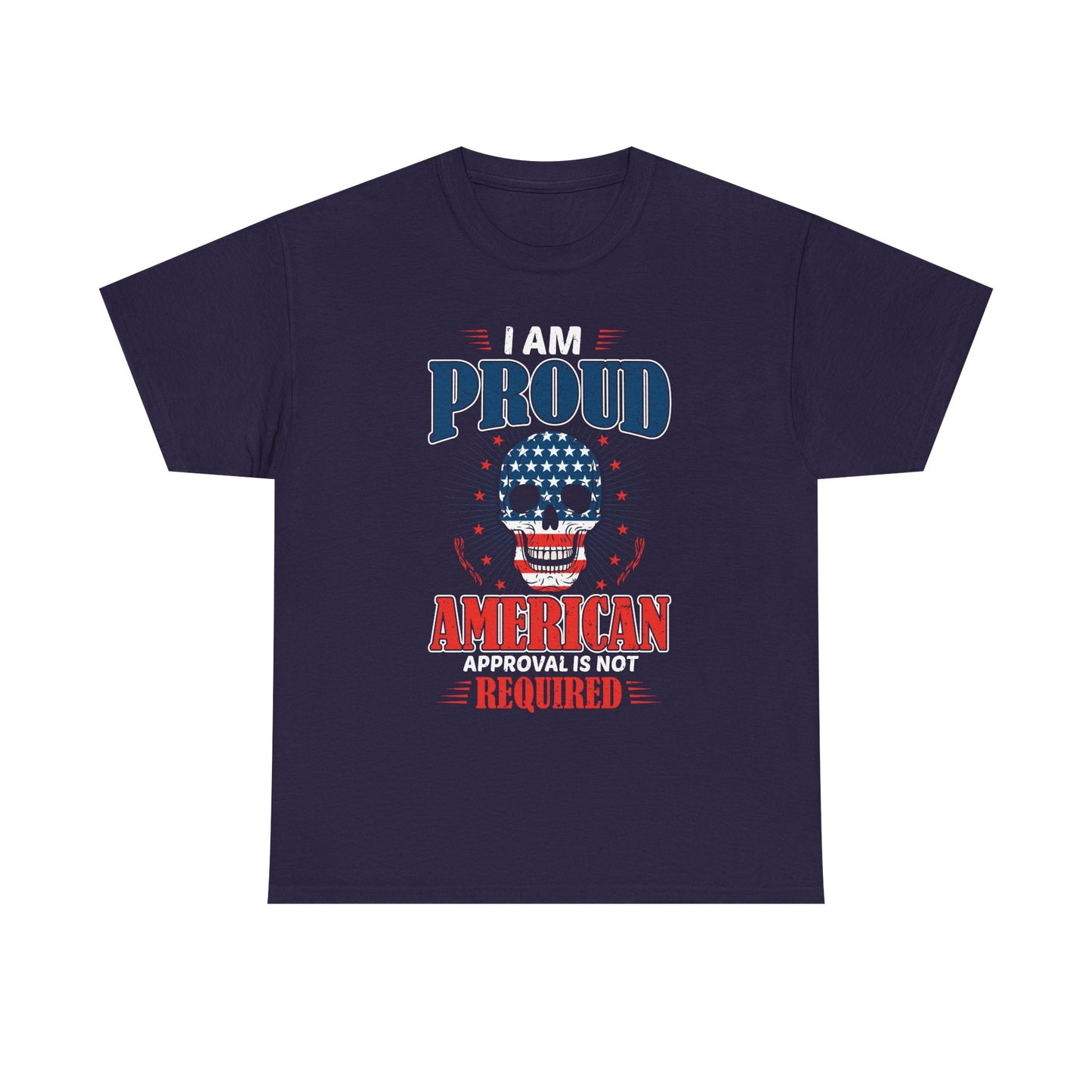 "I'm a Proud American" Unisex Heavy Cotton Tee, Patriotic Shirt, Independence Day Apparel, Casual Wear, Gift for Veterans - 13637