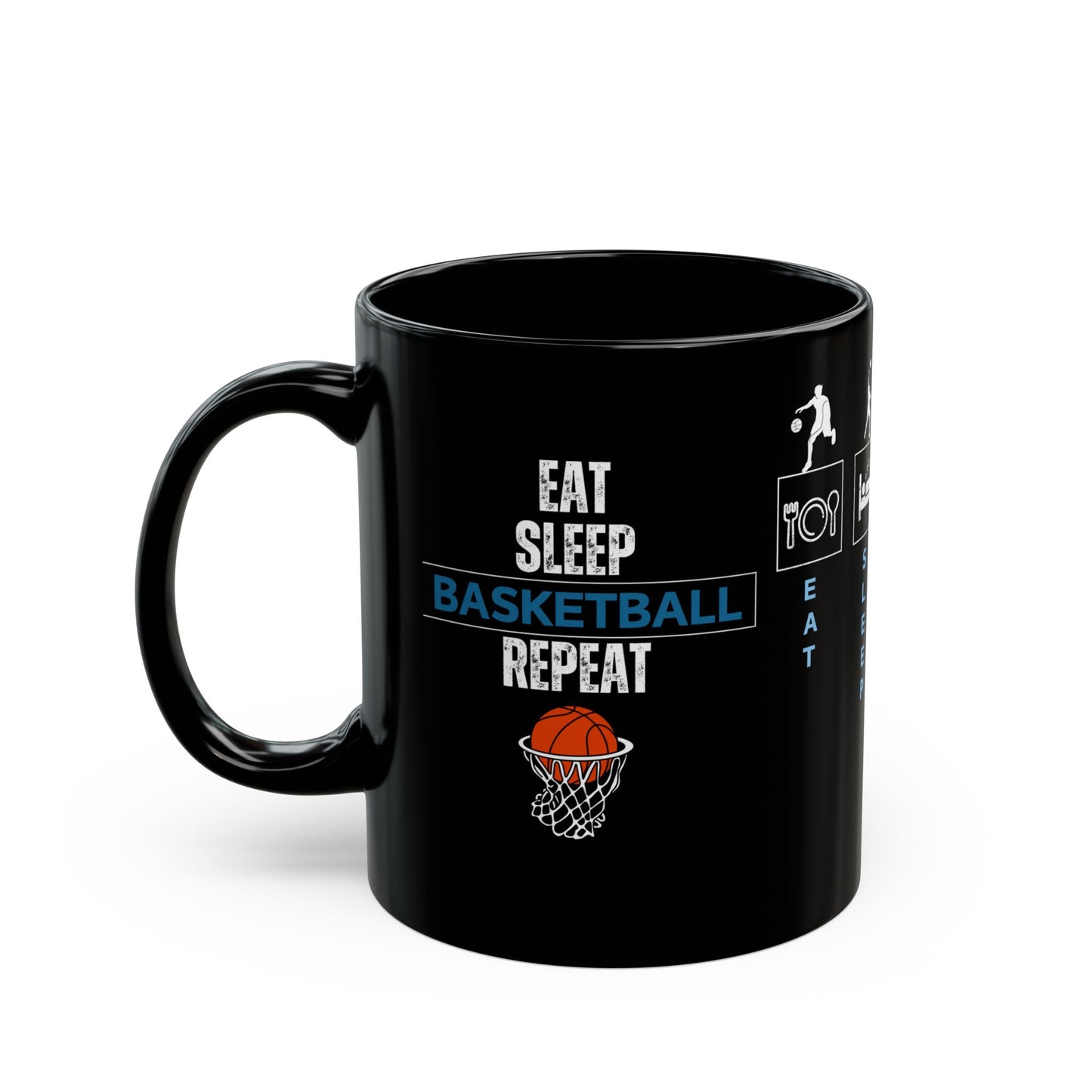 Eat Sleep Basketball Repeat - Black Mug (11oz, 15oz) - 10716