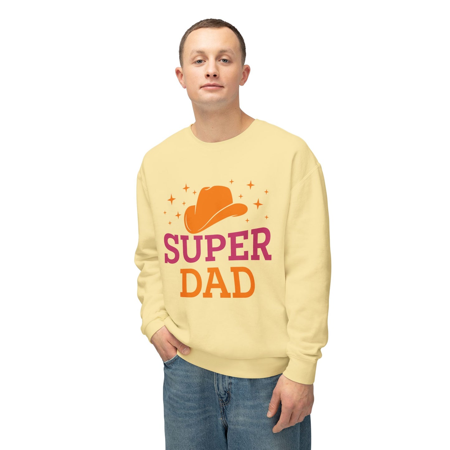 Super Dad Unisex Lightweight Crewneck Sweatshirt | Perfect Gift for Father's Day - 12907