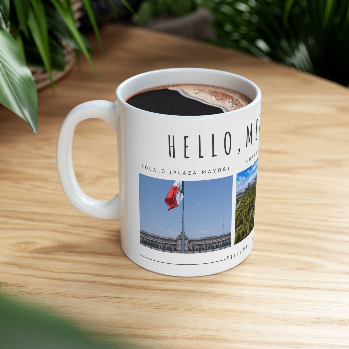 Hello Mexico City Ceramic Mug - 11oz & 15oz - Vibrant, Cultural Design - 12018