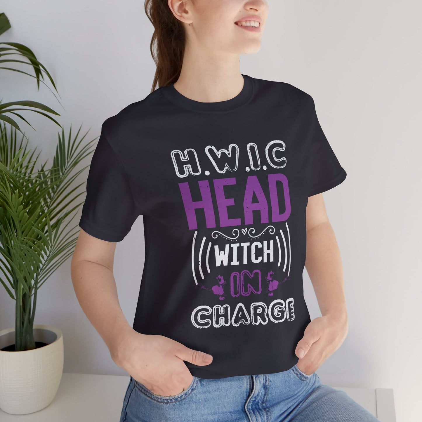 H.W.I.C. (Head Witch in Charge) - Unisex Jersey Short Sleeve Tee - 12416