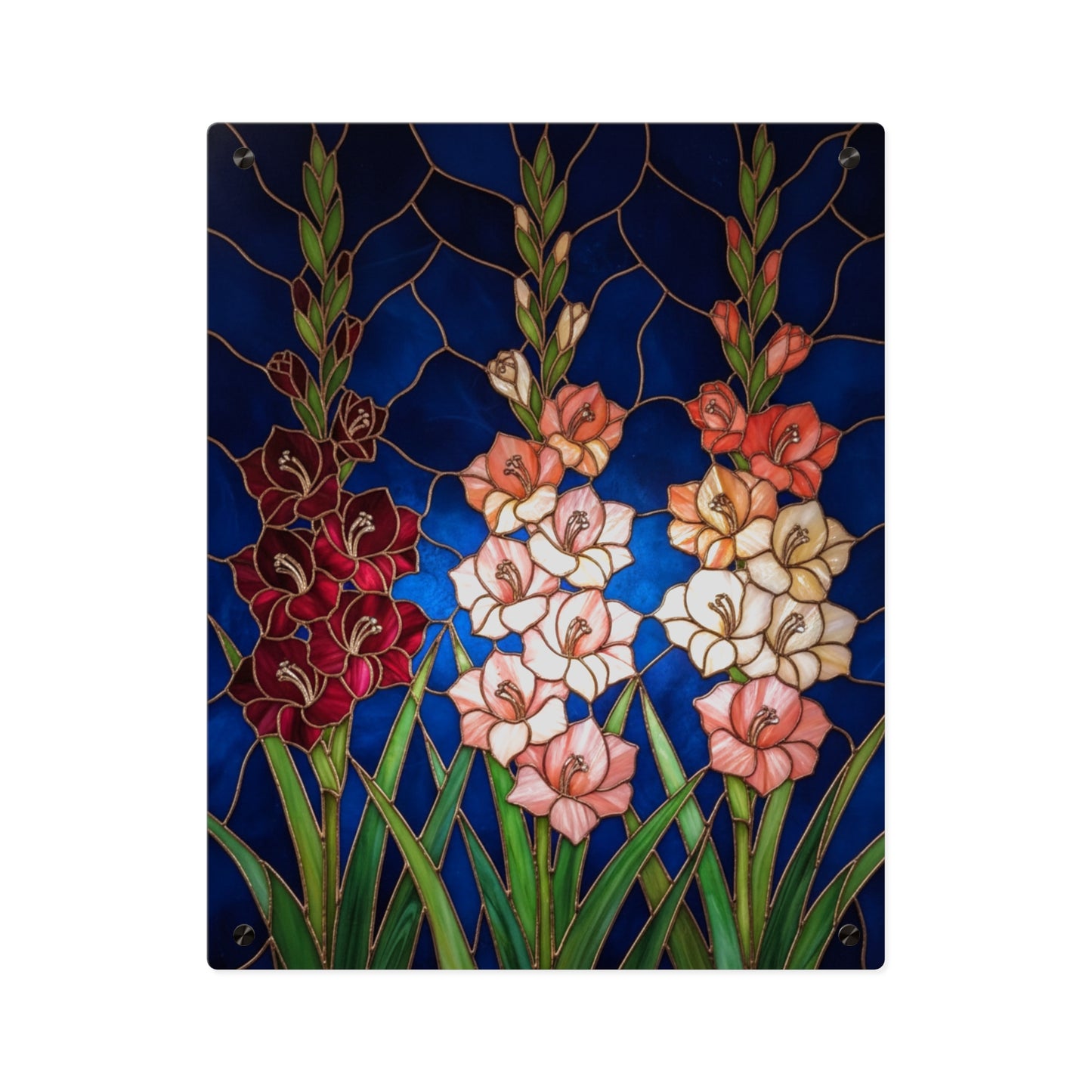 Gladiolus Floral Acrylic Wall Art Panel – Elegant Garden Blooms Home Decor - 14606