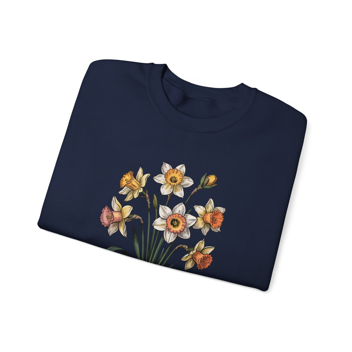 March Birth Flower Daffodil Sweatshirt — Vintage Botanical Floral Crewneck Gift - 14824
