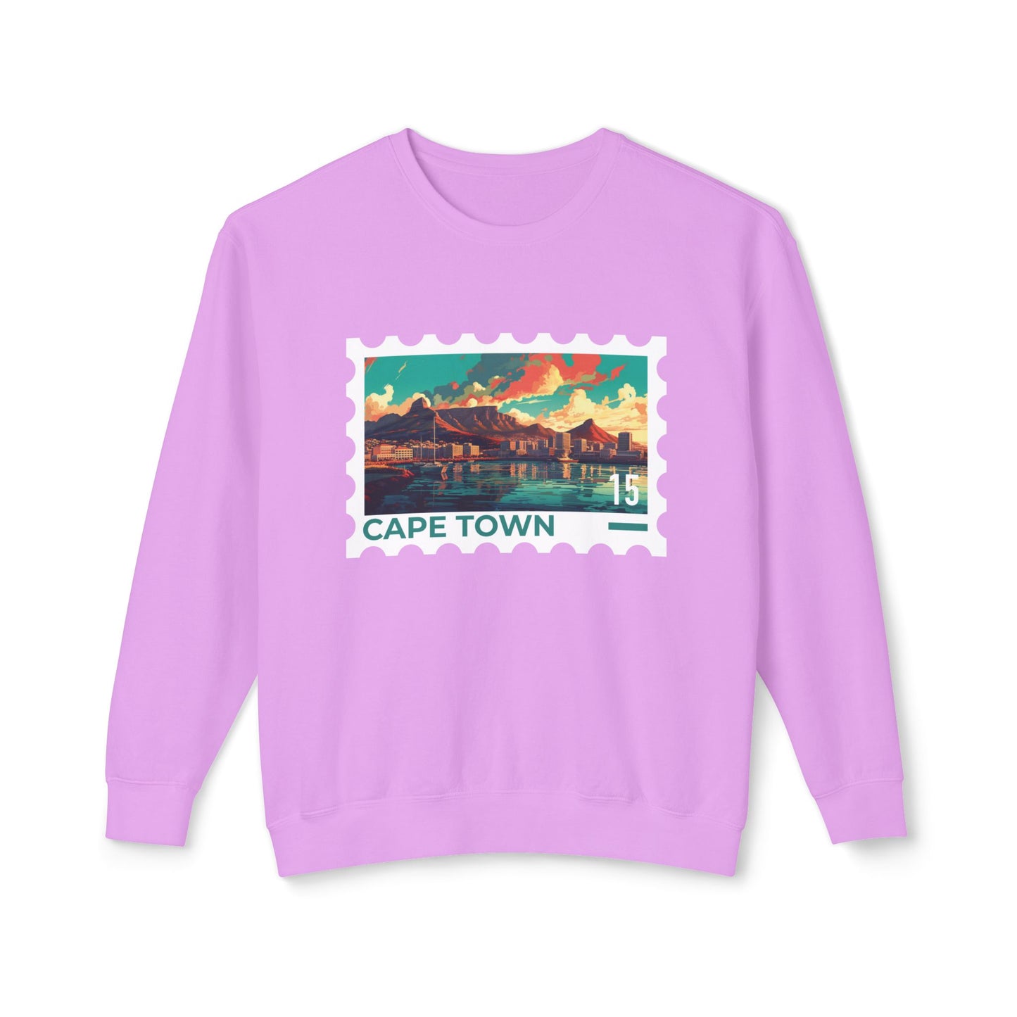 Cape Town Unisex Lightweight Crewneck Sweatshirt - Artistic Scenic Design - 12127