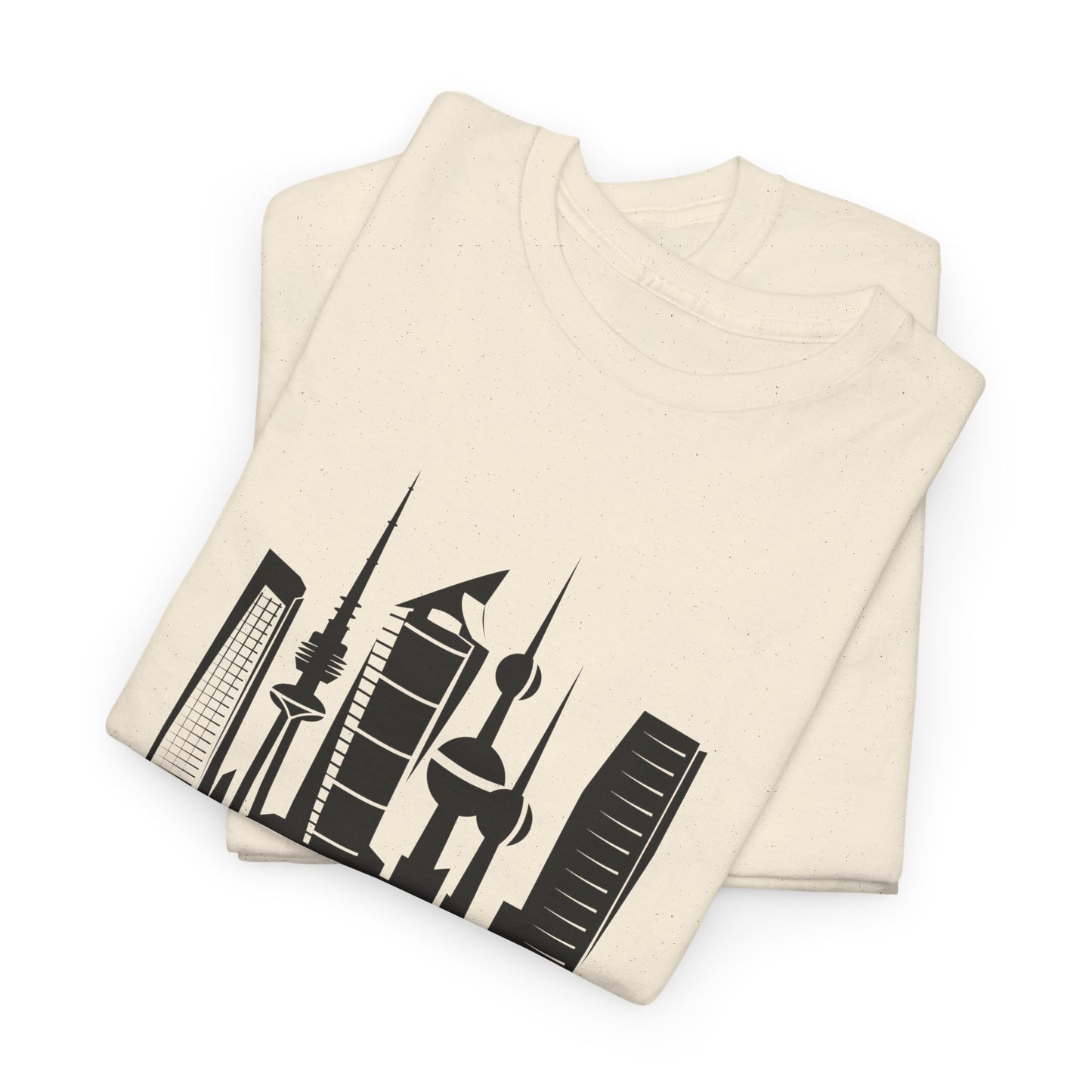 Kuwait City Graphic Unisex Heavy Cotton Tee - Urban Skyline Shirt - 12262