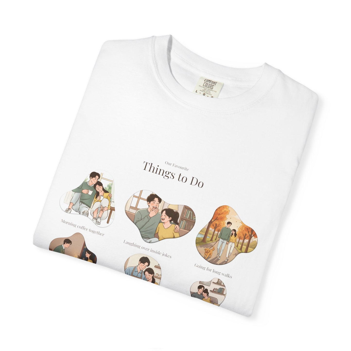 Our Favourite Things to Do Together – Personalised Valentine’s Illustration T-Shirt Gift - 14721