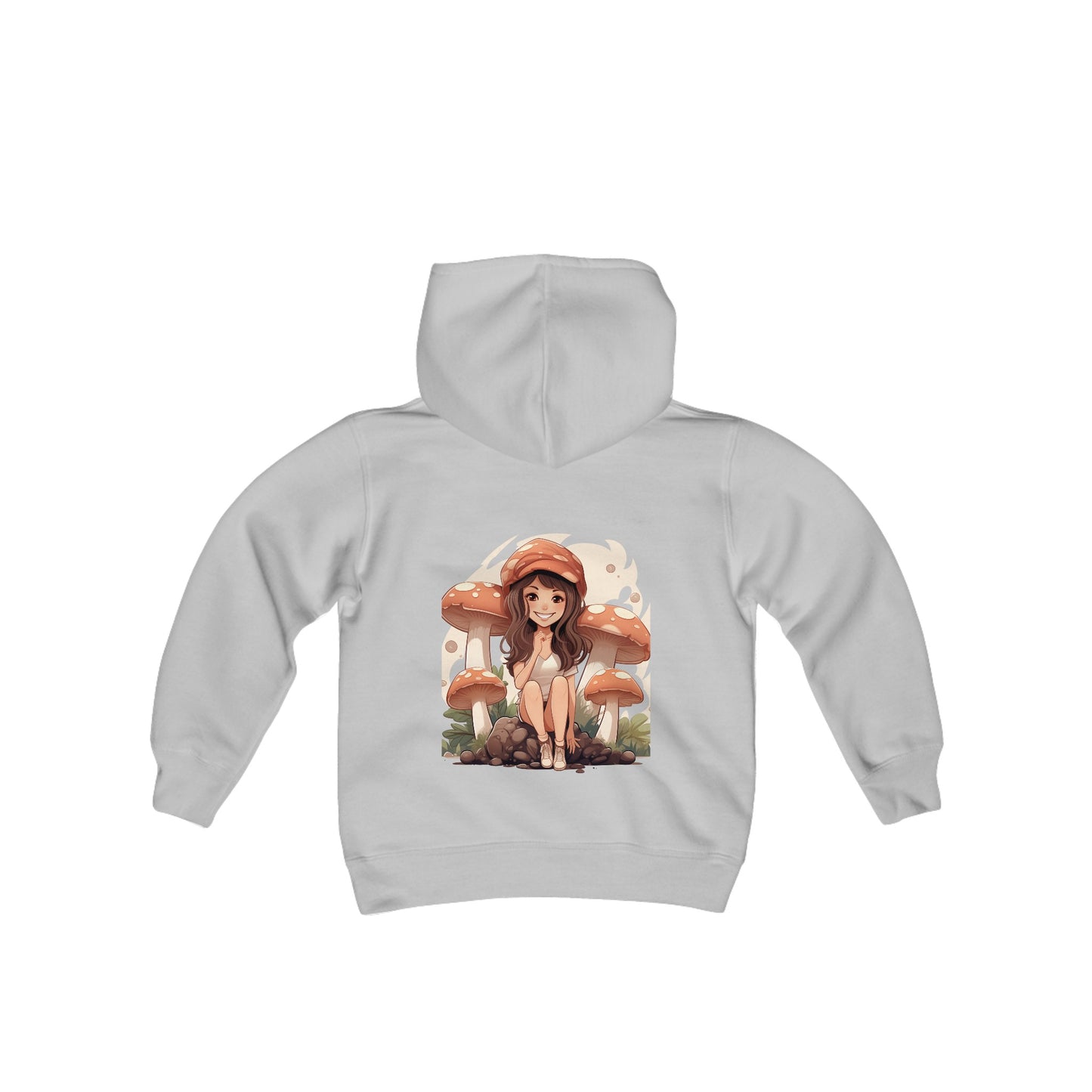 Adventures with Mushroom Girl - Youth Heavy Blend Hooded Sweatshirt