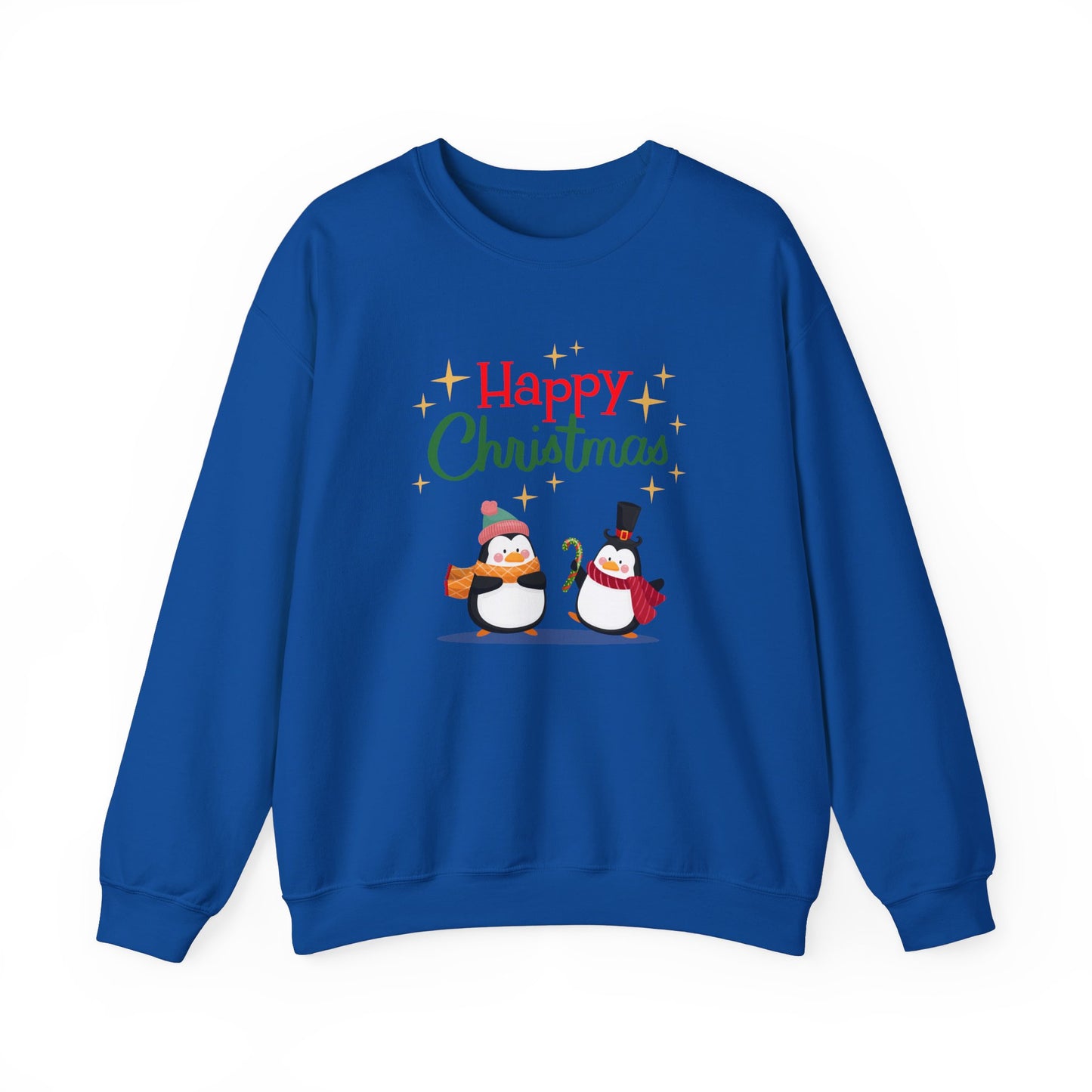 2 Penguins: Happy Christmas - Unisex Heavy Blend™ Crewneck Sweatshirt