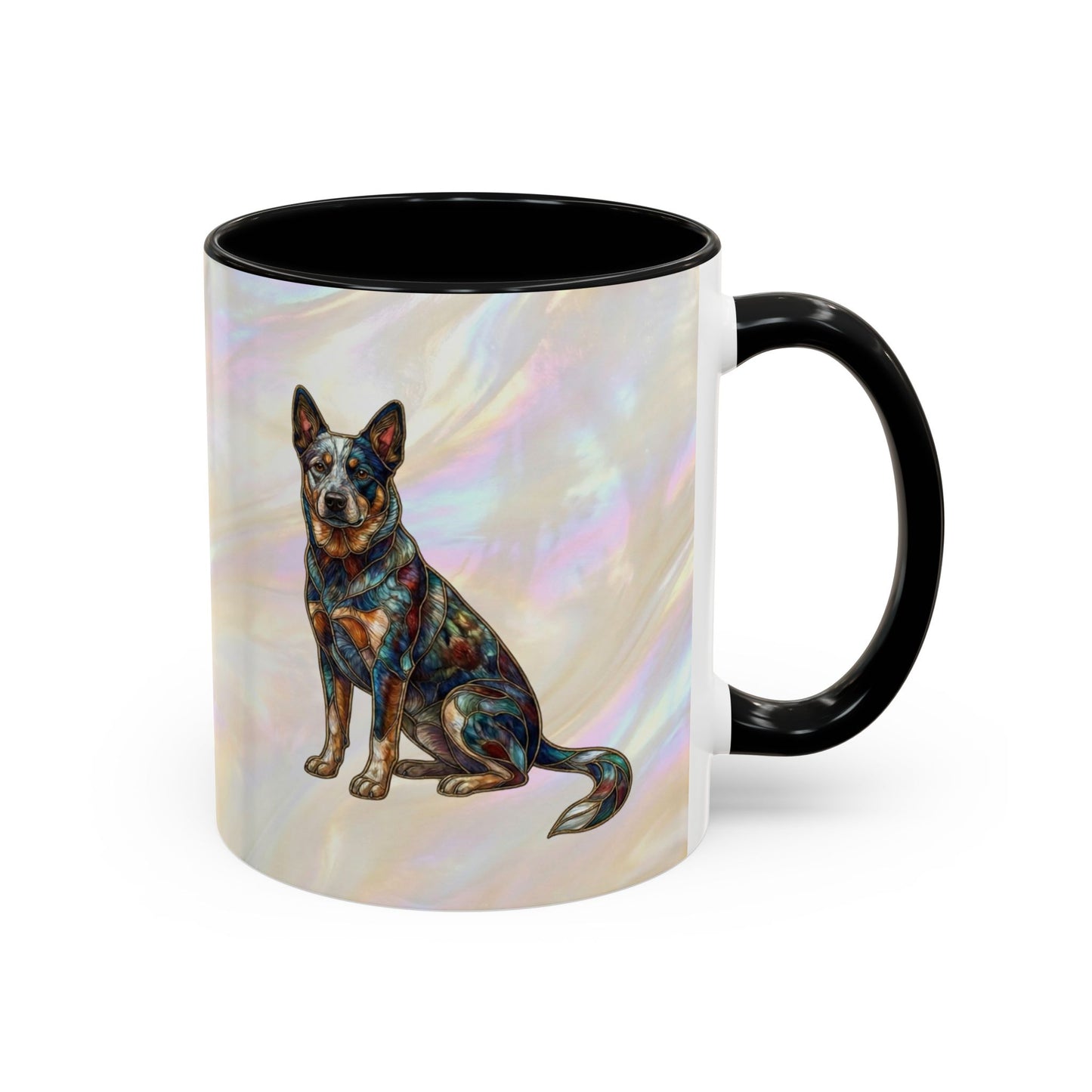 Australian Cattle Dog Accent Mug — Stained Glass Design (11/15oz) - 14613