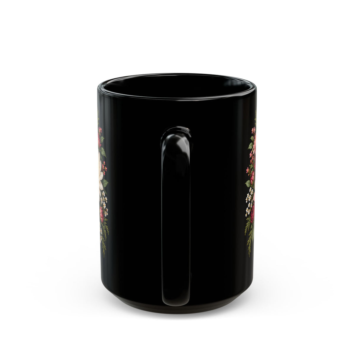 November Chrysanthemum Birth Flower Mug, Personalized Black Floral Mug - 14546