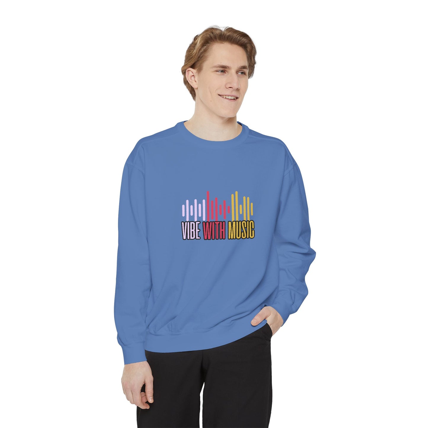 Vibe with Music - Unisex Garment-Dyed Sweatshirt - 10624