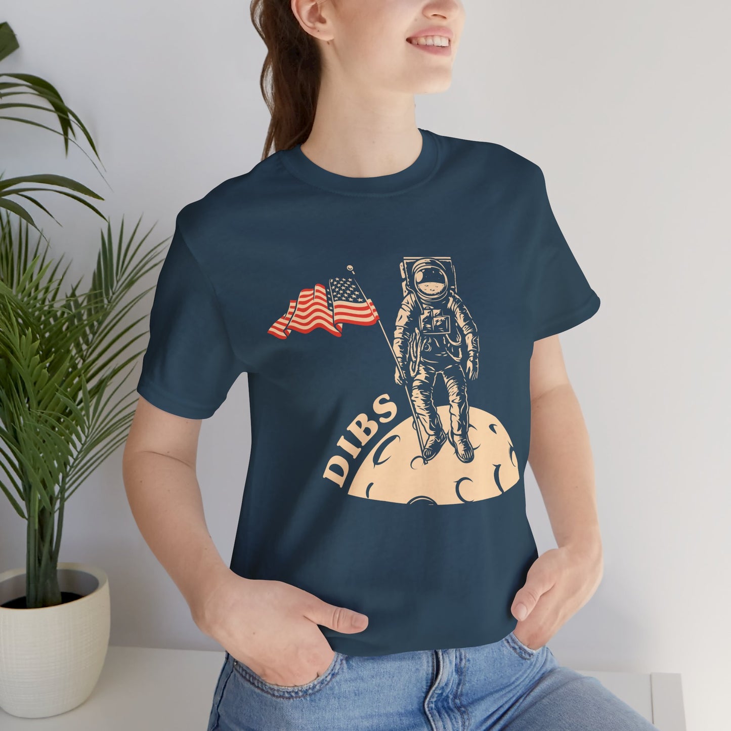 US, July 4th,  Astronaut Adventure Tee - DIBS on the Moon, Space Lover Shirt,  Unisex Astronaut Tee - 13737