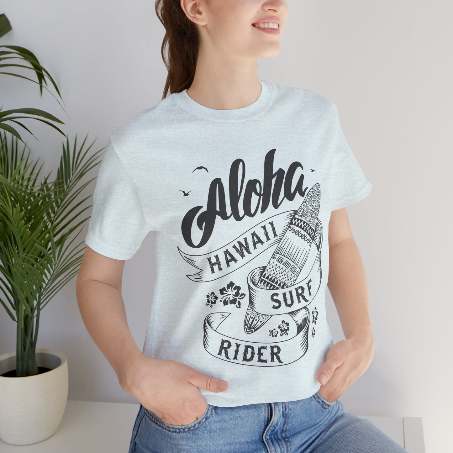 Aloha, Hawaii, Surf Rider - Unisex Jersey Short Sleeve Tee - 13181