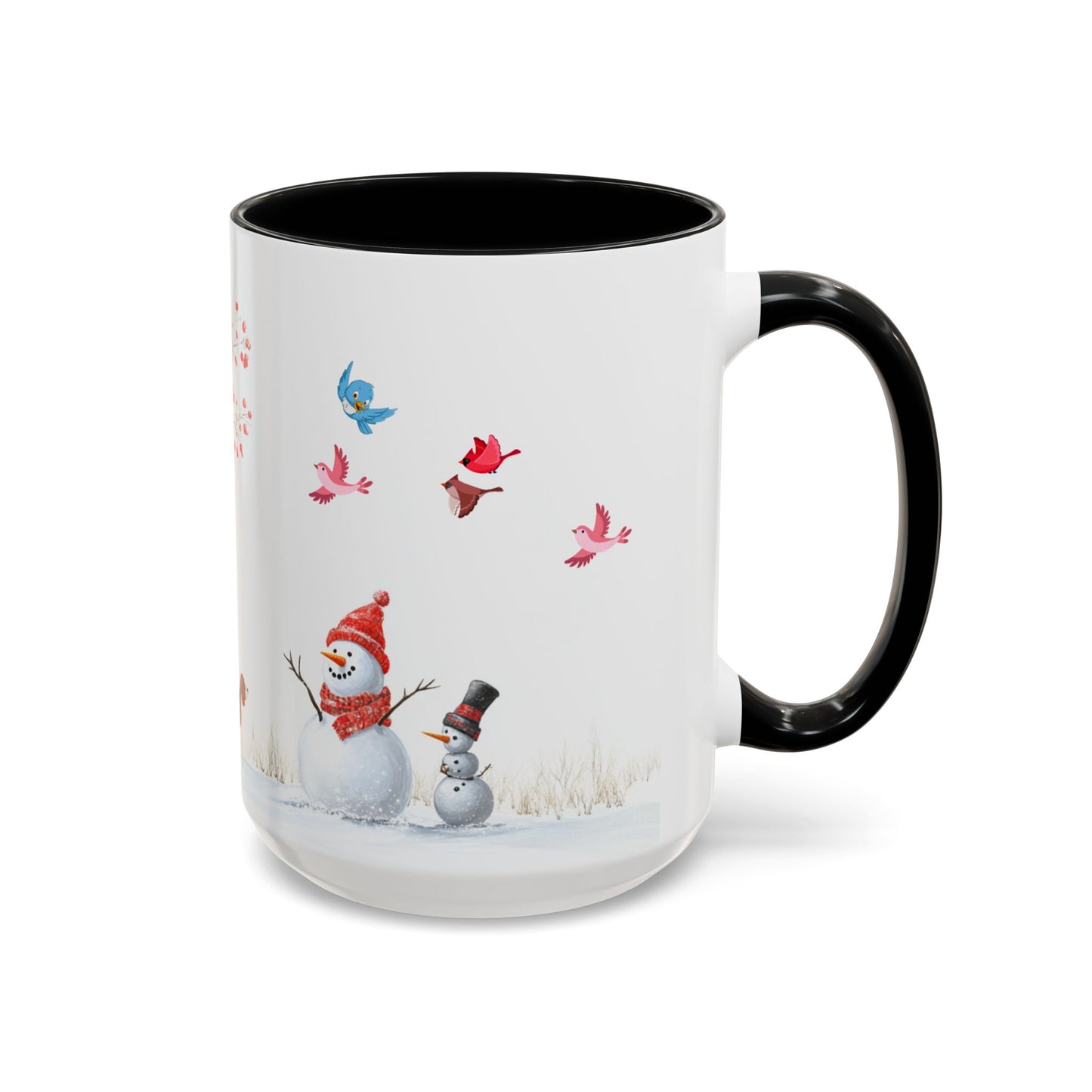 Winter Tree, Snowman & Puppy - Accent Coffee Mug (11, 15oz) - 10406