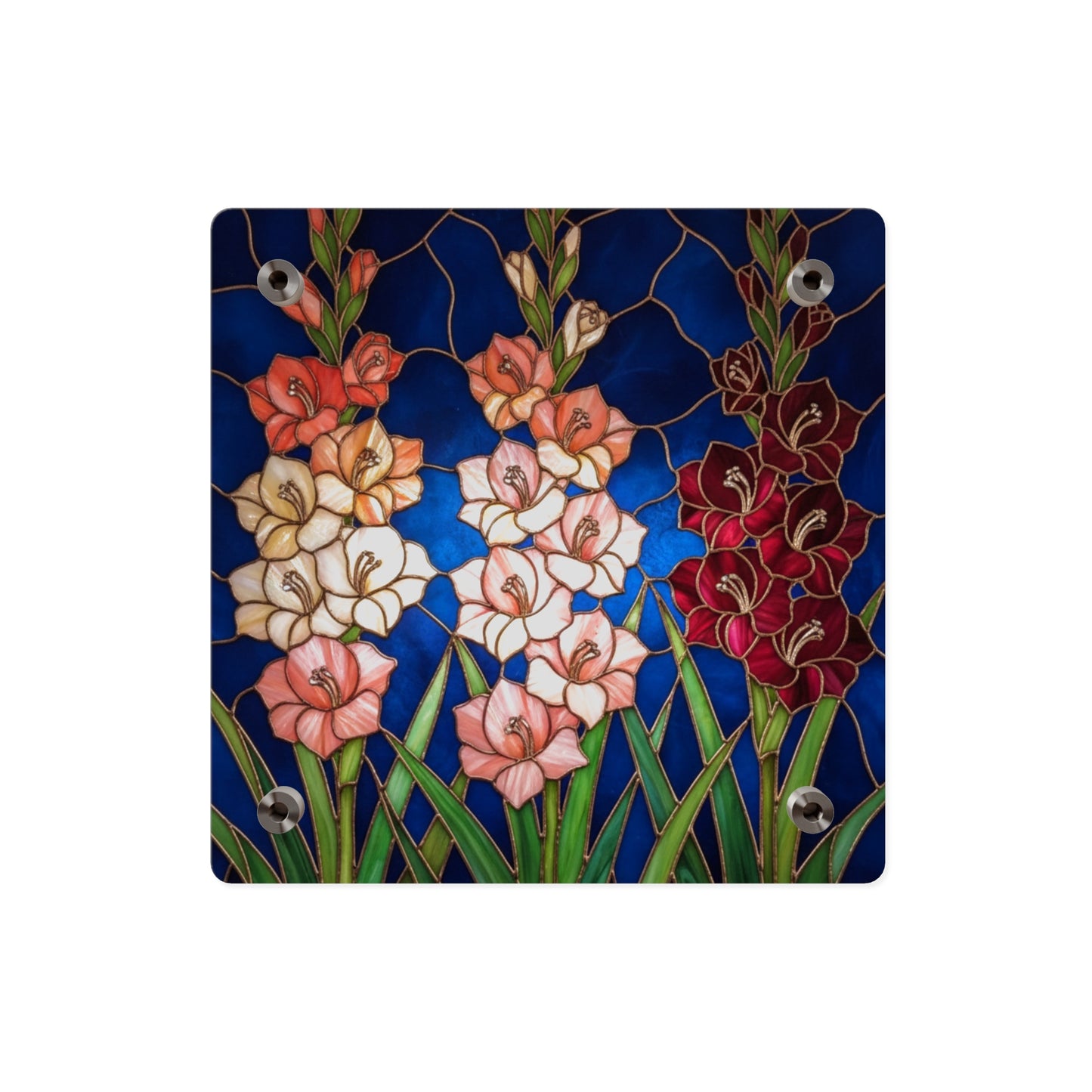 Gladiolus Floral Acrylic Wall Art Panel – Elegant Garden Blooms Home Decor - 14606