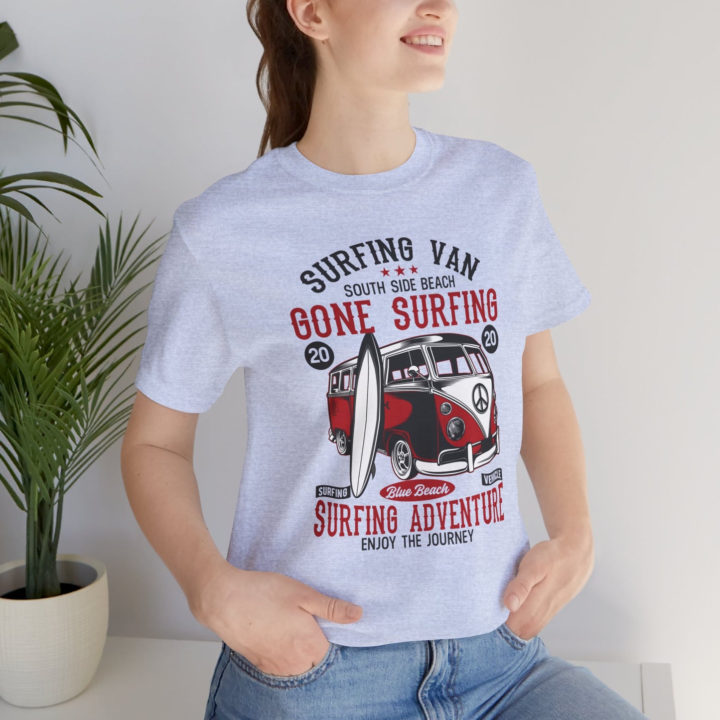 Surfing Van, Surfing Adventure - Unisex Jersey Short Sleeve Tee