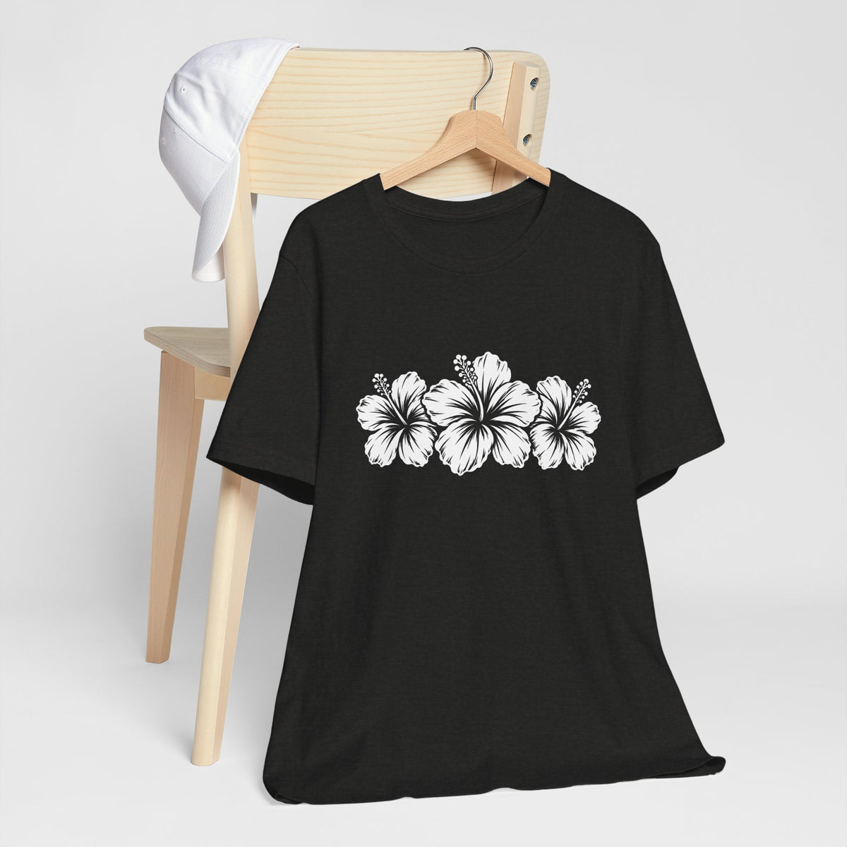 Hibiscus Floral T-Shirt,  Tropical Flower Graphic Tee - 14995