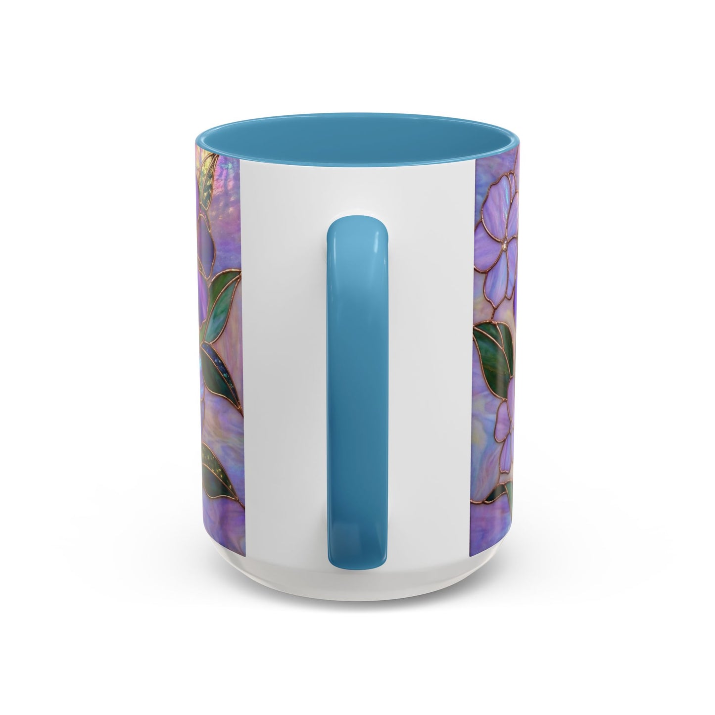 Stained Glass Violet Flowers Accent Coffee Mug, 11/15oz - 14537