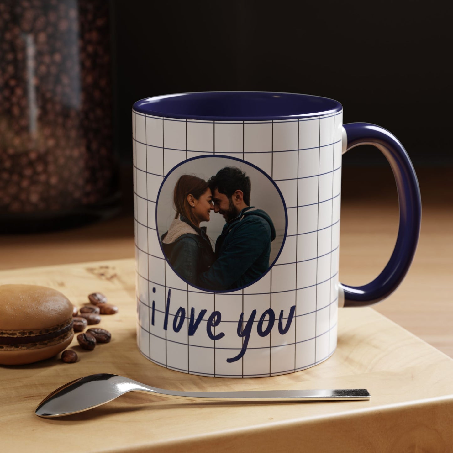 You+Me=We, I Love You, Couple's Photo Customizable - Accent Coffee Mug (11, 15oz) - 11077