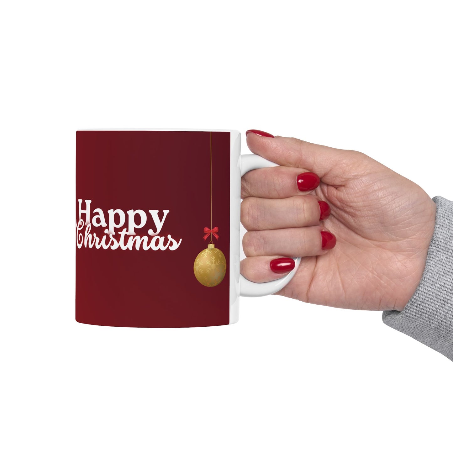 Happy Christmas, Family Photo, Customizable - Ceramic Mug, (11oz, 15oz) - 10929