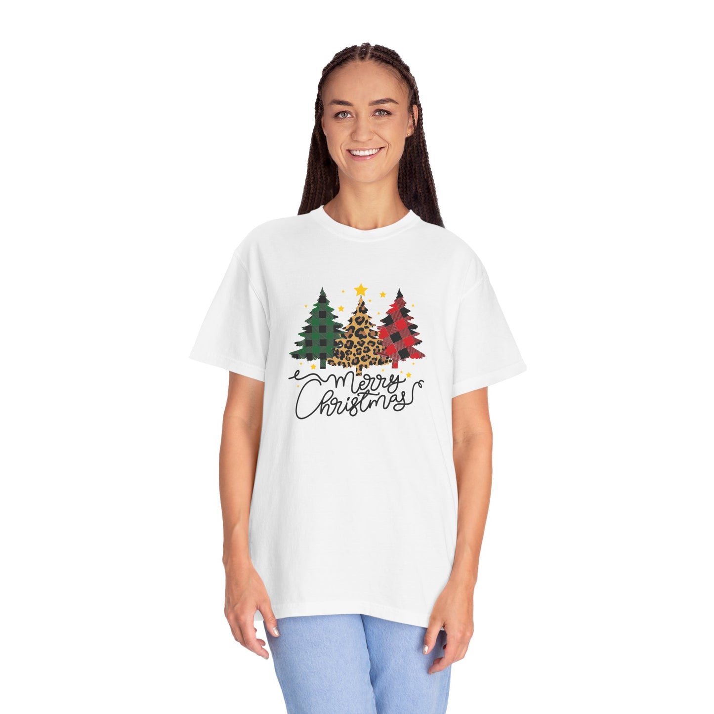 Merry Christmas, Trees - Unisex Garment-Dyed T-shirt - 10199