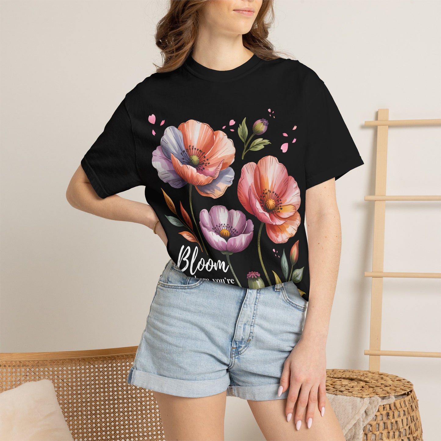 Bloom Where You’re Planted Poppy T-Shirt — Floral Mother’s Day Gift Tee - 14923