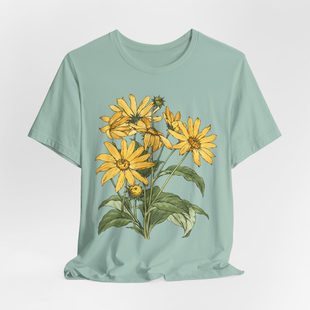 Yellow Daisy Botanical T-Shirt, Vintage Floral Garden Tee - 14503