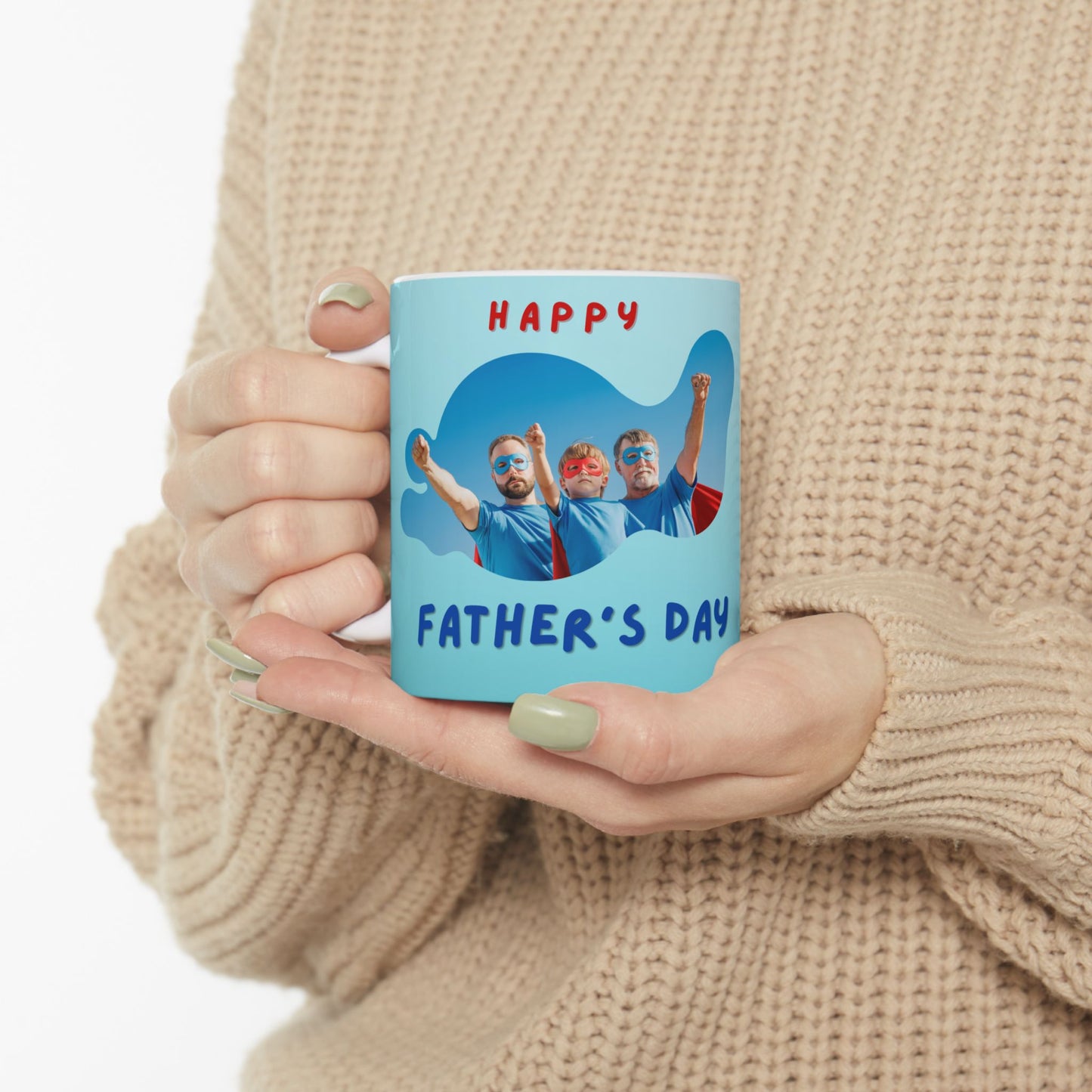 Happy Father's Day Ceramic Mug – Unique Gift for Dads, Coffee Lover's Mug, Fun Drinkware, Personalized Father's Day Present - 14020