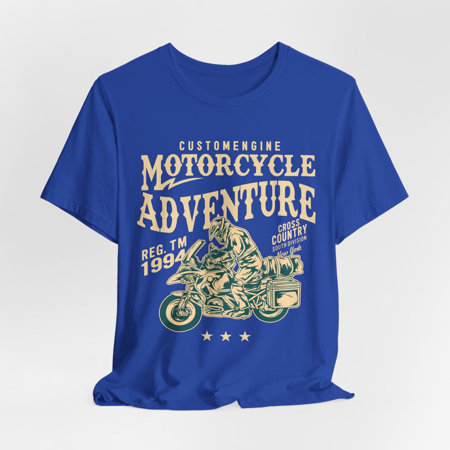 Custom Engine, Motorcycle Adventure - Unisex Jersey Short Sleeve Tee - 13146
