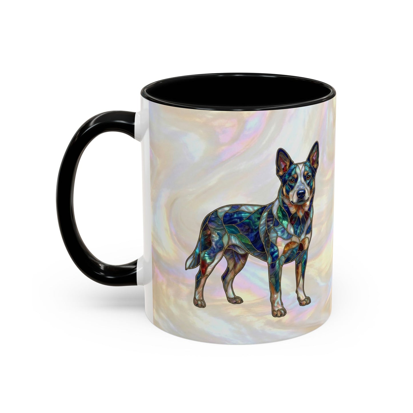 Australian Cattle Dog Accent Mug — Stained Glass Design (11/15oz) - 14613