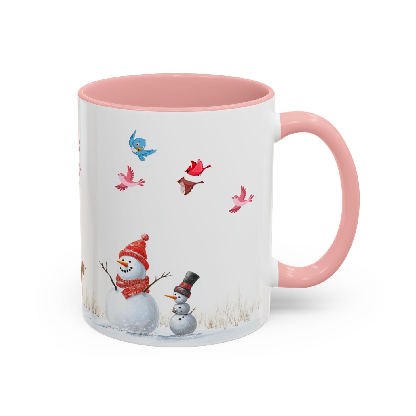 Winter Tree, Snowman & Puppy - Accent Coffee Mug (11, 15oz) - 10406