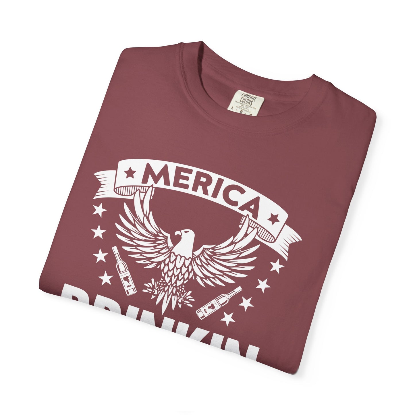 Patriotic Graphic Tee, Unisex Vintage T-shirt, Amerca Drinking Booze Shirt, Independence Day Gift, Casual Wear, Freedom Fashion - 13788