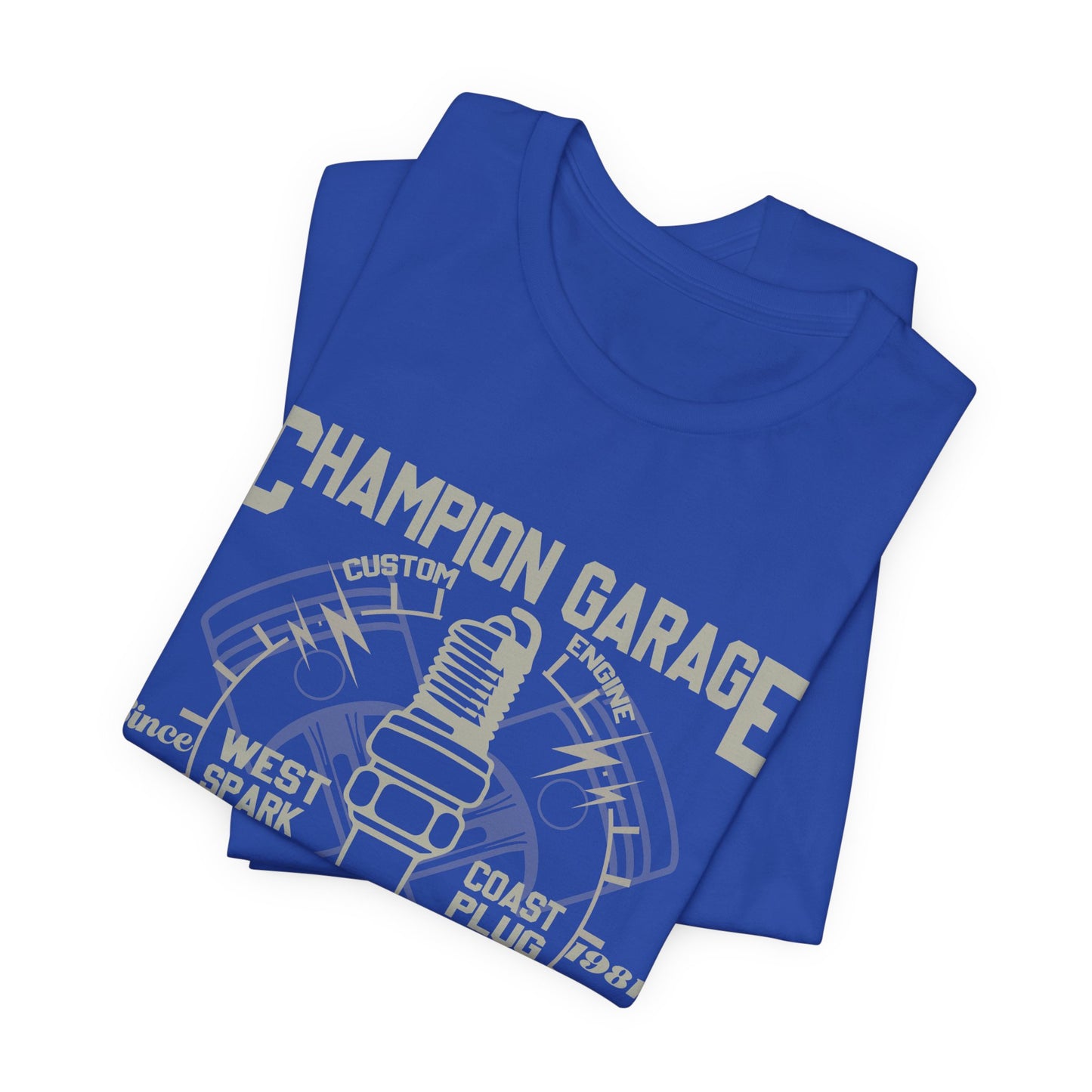Champion Garage, Motorcycle Repair & Service - Unisex Jersey Short Sleeve Tee - 13371