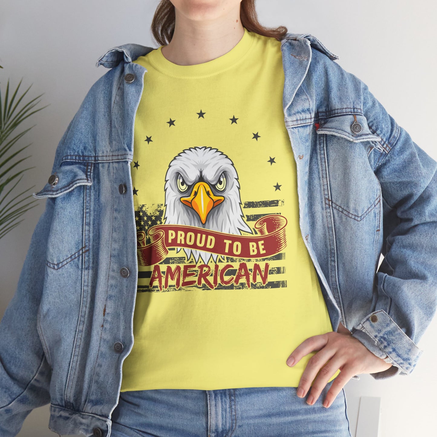 Proud to Be American Tee, Patriotic T-Shirt, USA Pride Shirt, Eagle Graphic Tee, Independence Day Gift, 4th of July Apparel - 13785