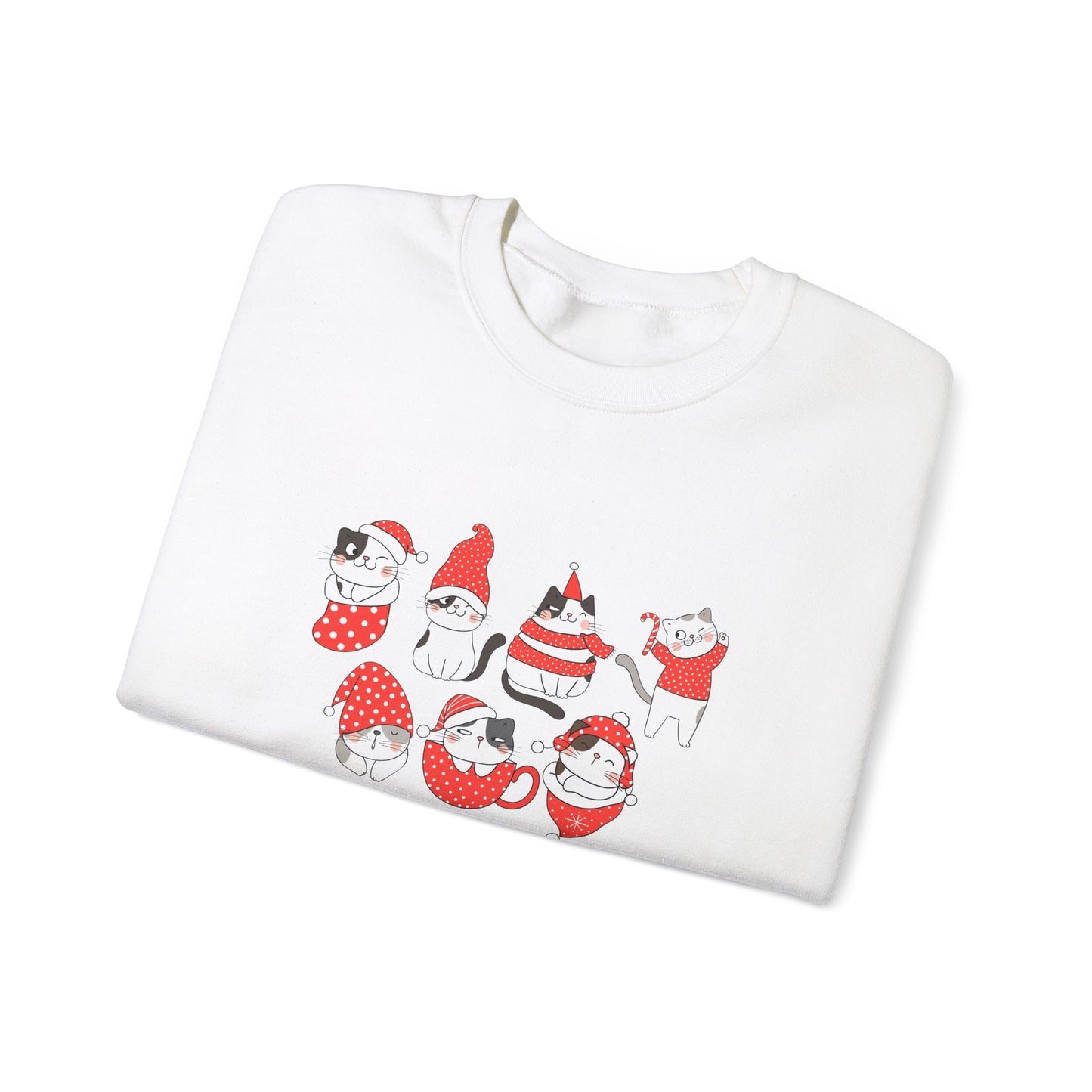 Cats, Merry Christmas - Unisex Heavy Blend™ Crewneck Sweatshirt - 10047