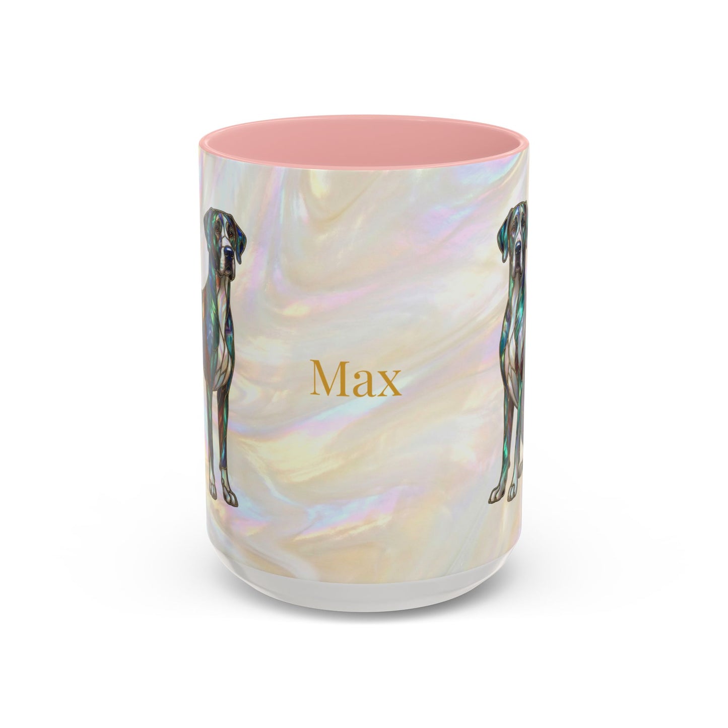 Personalized Great Dane Dog Mug — Stained Glass Design (11/15 oz) - 14550