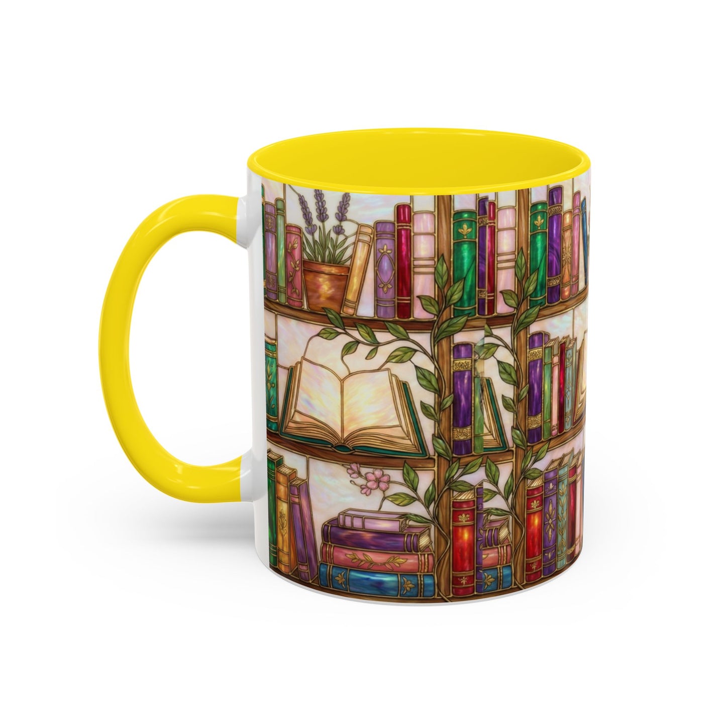 Bookish Accent Coffee Mug — Stained Glass Design (11/15 oz) - 14528