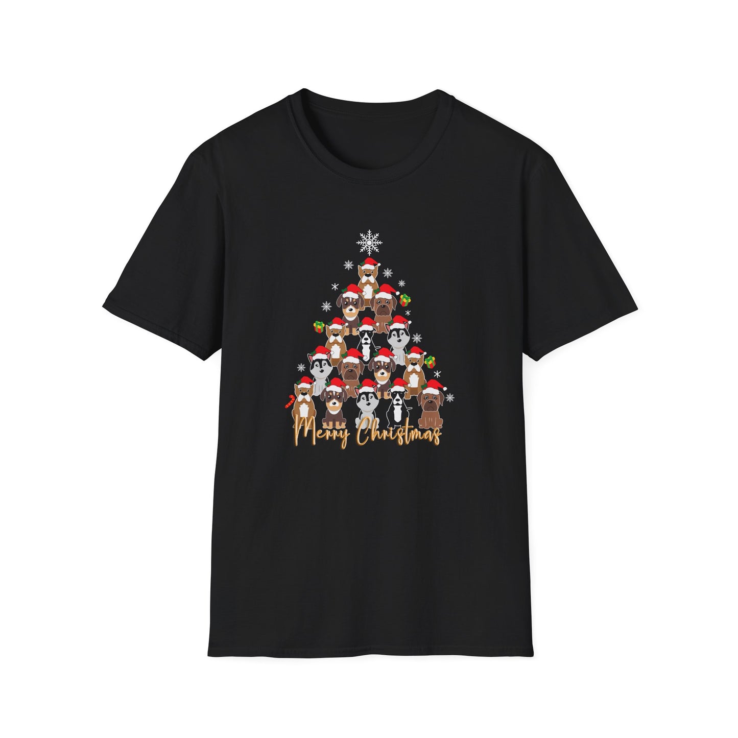 Christmas Tree Made From Dogs - Unisex Softstyle T-Shirt - 10285