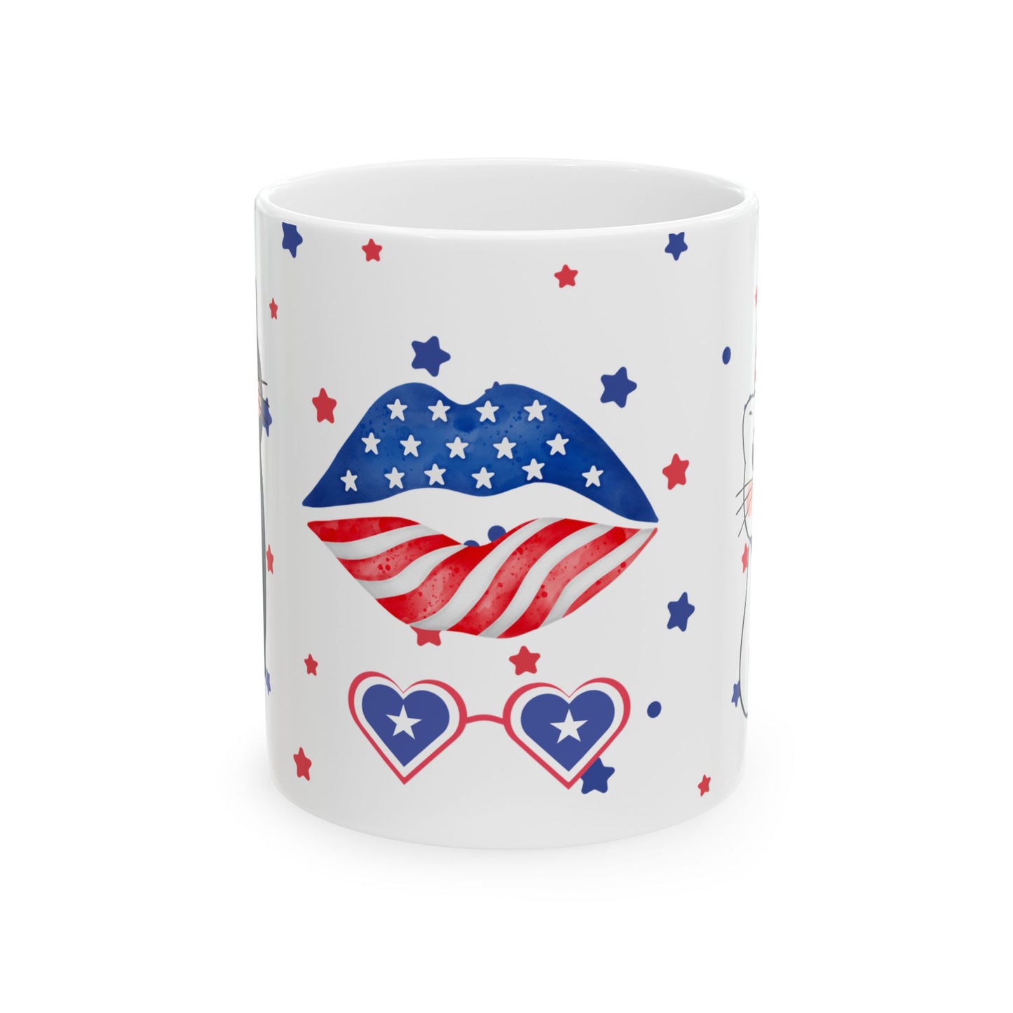 July 4, Cat's Love - Ceramic Mug, (11oz, 15oz) - 10588