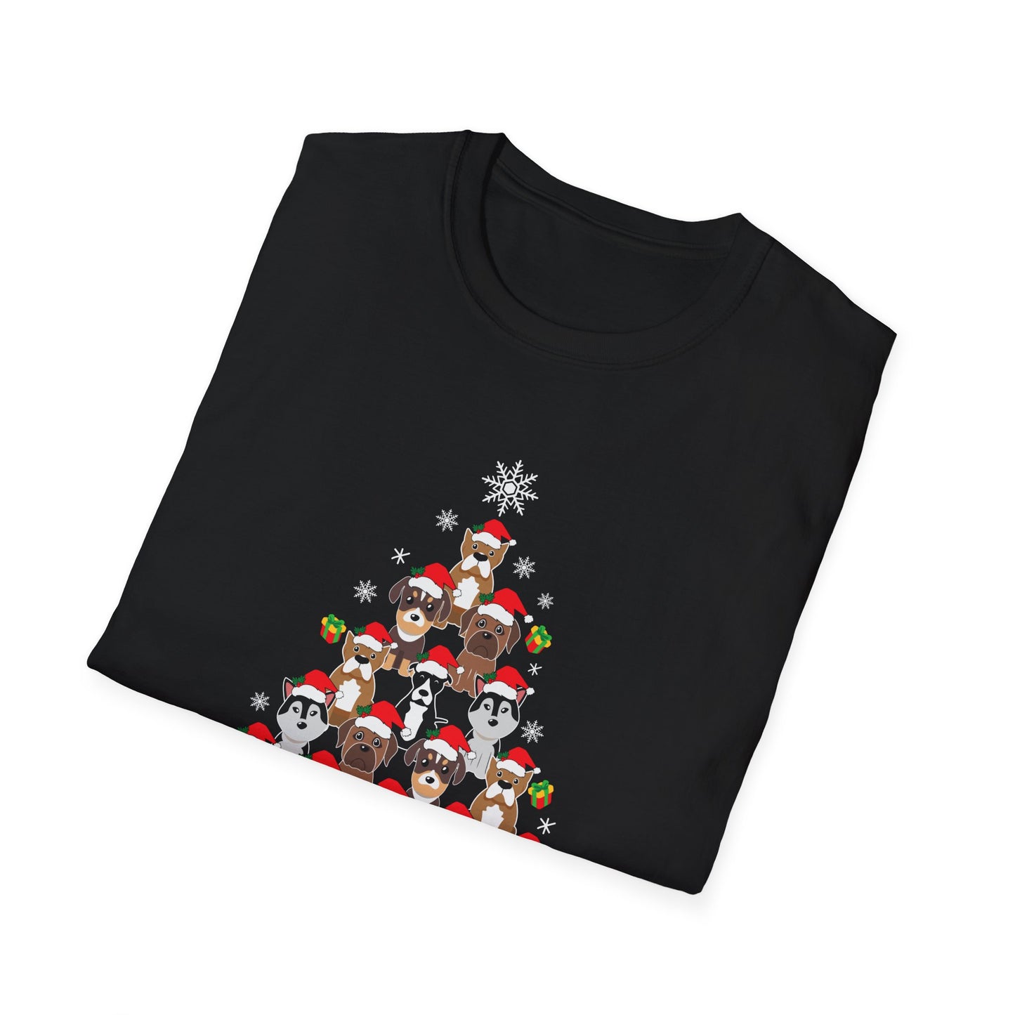 Christmas Tree Made From Dogs - Unisex Softstyle T-Shirt - 10285