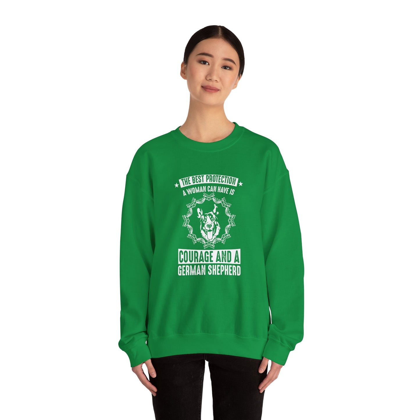 The Best Protection, German Shepherd  - Unisex Heavy Blend™ Crewneck Sweatshirt